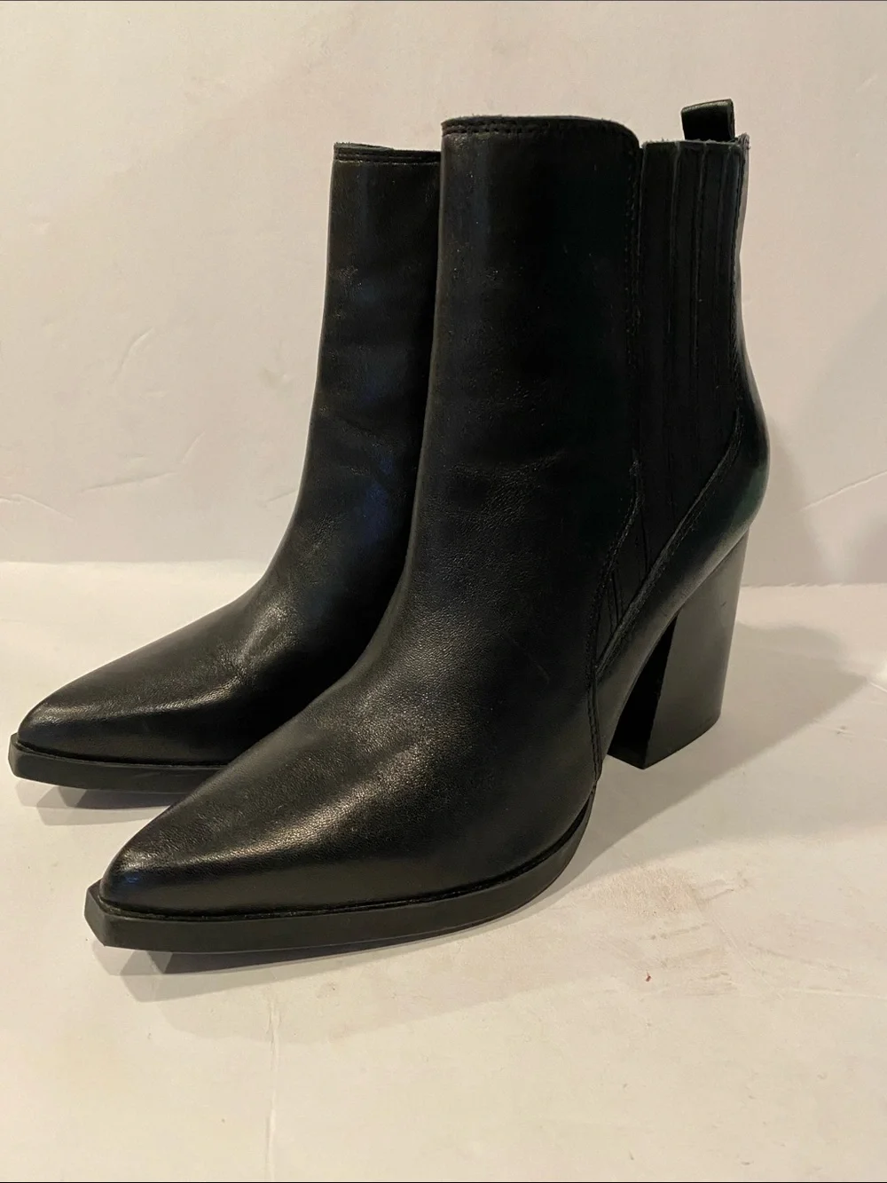 Marc Fisher Matter Black Leather Chelsea Boot